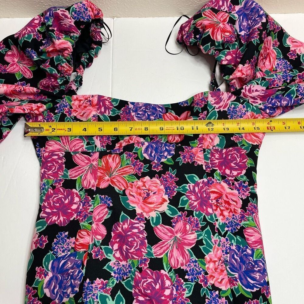 Zara Puff Sleeve Long Sleeve Floral Mini Dress Size Small - Picture 6 of 11